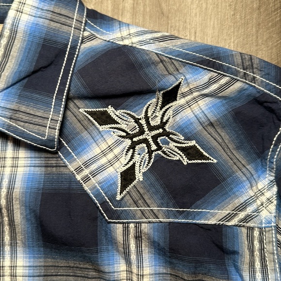 Rafter-C Cowboy Collection Western Long Sleeve Pearl Snap Button Shirt - Large - Picture 7 of 8